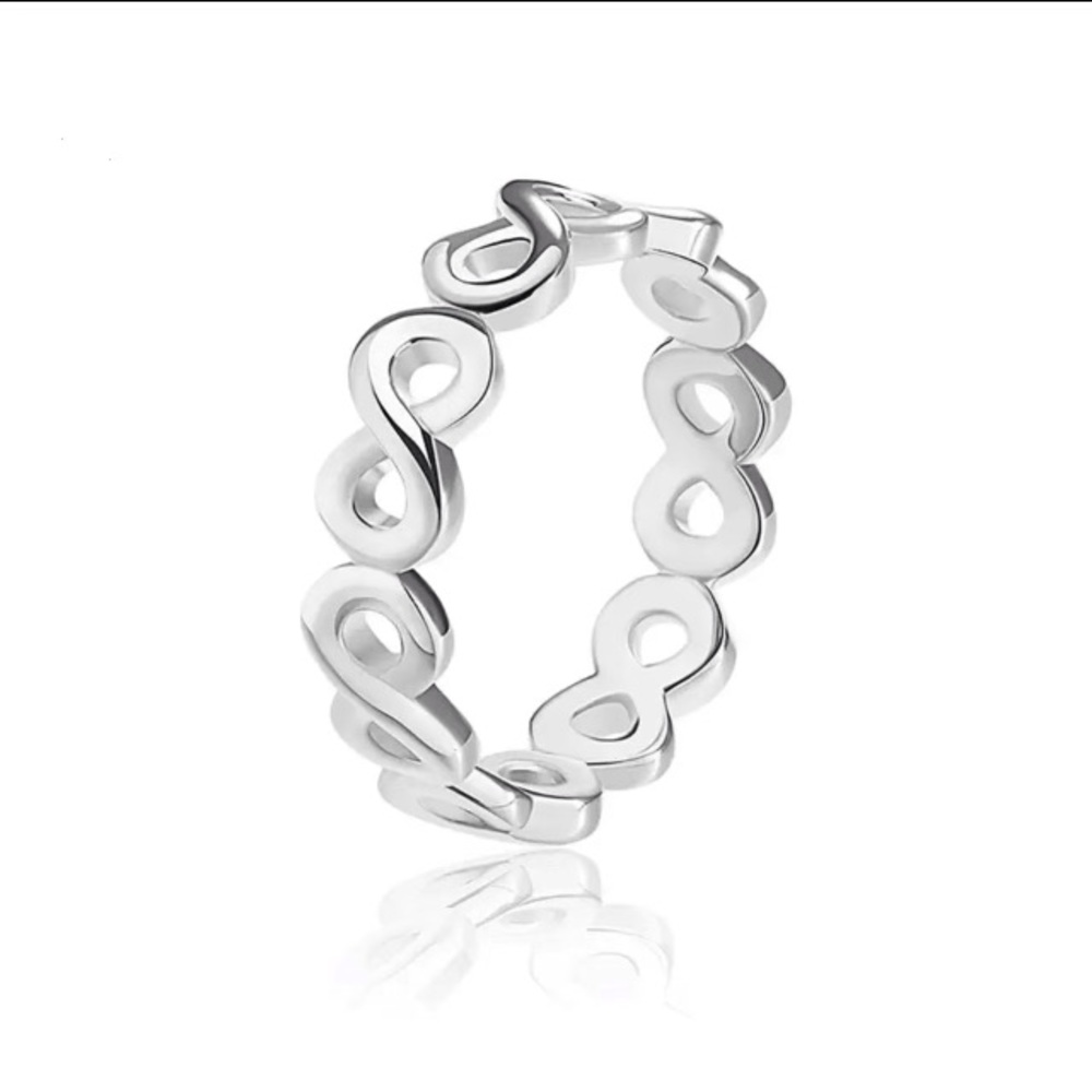 Infinite Silver Color 8 fonts Ring